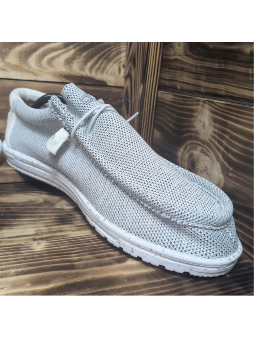Hey Dude Wally Sox Men's Size 14 Slip On Loafers Stone White